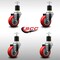 Service Caster 3.5'' SS Red Poly Wheel Swivel 1-7/8'' Expanding Stem Caster Set, 4PK SCC-SSEX20S3514-PPUB-RED-178-4 - alternate 3